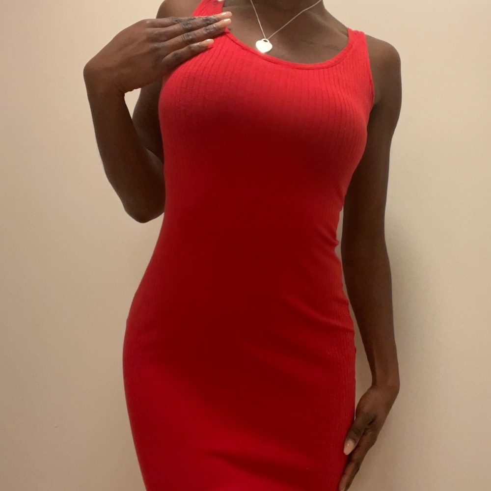 Red Bodycon Fitted Dress